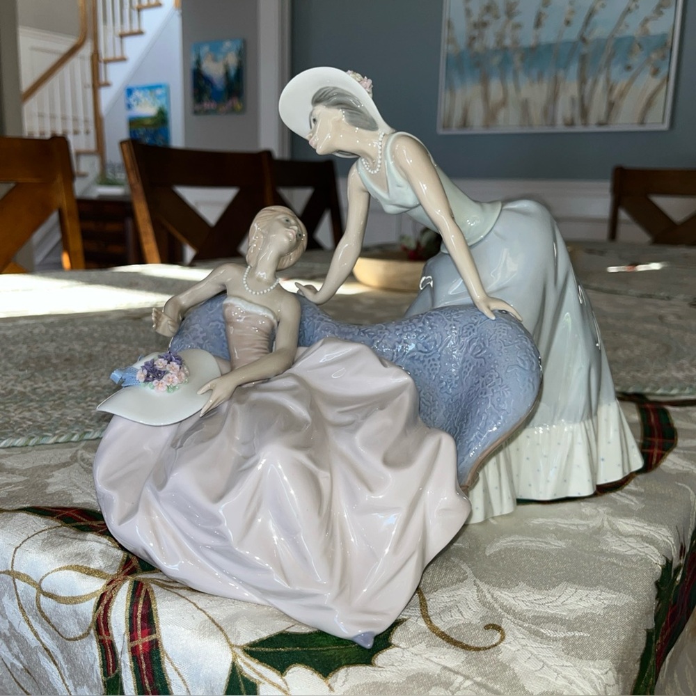 Lladro Elegant Duo in Soft Blue and White